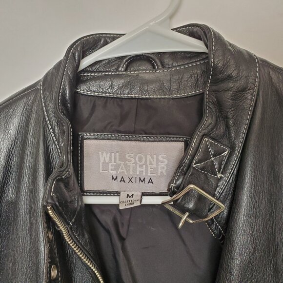 Women’s Vintage Wilsons Leather Cropped Moto Jacket Size M - Picture 4 of 9
